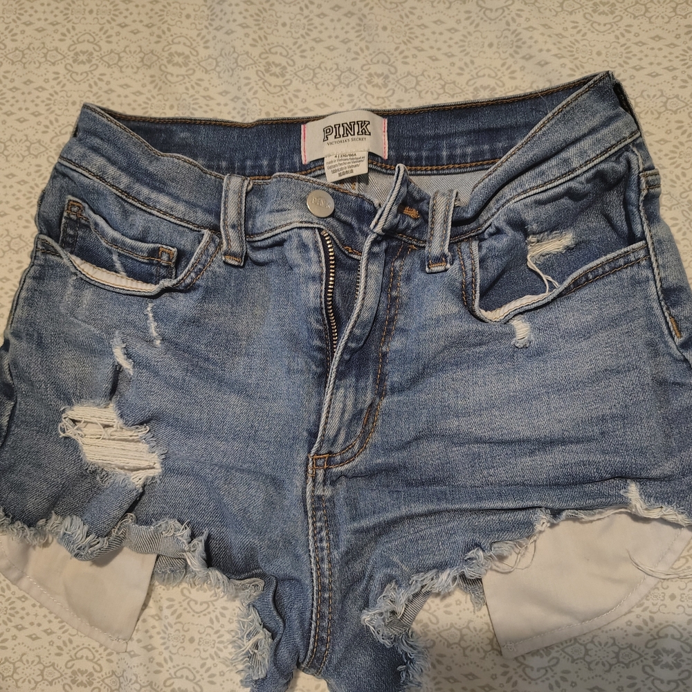 Victoria's Secret Distressed Blue Jean Shorts